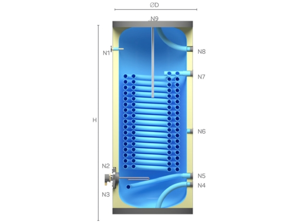 Double Row Coil Heat Pump Water Heater