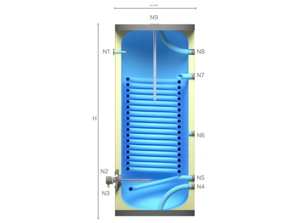 Single Row Coil Heat Pump Water Heater